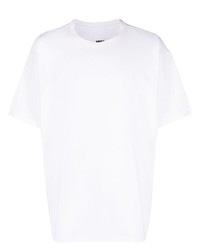 T-shirt girocollo ricamata bianca di MM6 MAISON MARGIELA
