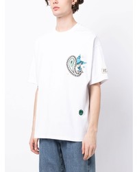 T-shirt girocollo ricamata bianca di FIVE CM