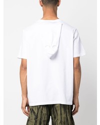 T-shirt girocollo ricamata bianca di Kusikohc