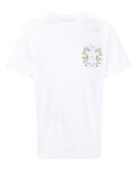 T-shirt girocollo ricamata bianca di MOUTY