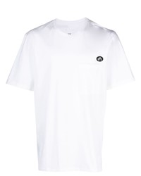 T-shirt girocollo ricamata bianca di Oamc