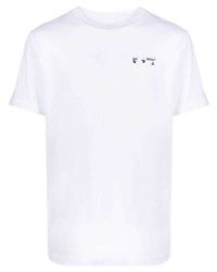 T-shirt girocollo ricamata bianca di Off-White