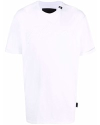 T-shirt girocollo ricamata bianca di Philipp Plein