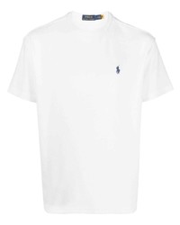 T-shirt girocollo ricamata bianca di Polo Ralph Lauren