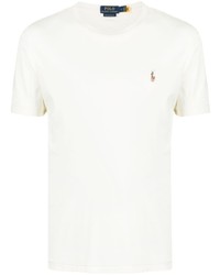 T-shirt girocollo ricamata bianca di Polo Ralph Lauren