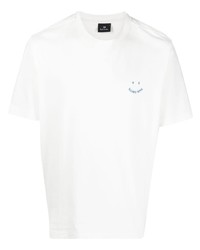 T-shirt girocollo ricamata bianca di PS Paul Smith