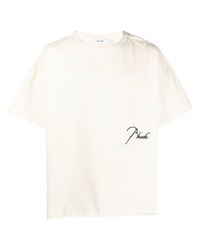 T-shirt girocollo ricamata bianca di Rhude