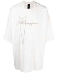 T-shirt girocollo ricamata bianca di Rick Owens X Champion