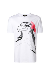 T-shirt girocollo ricamata bianca di Roberto Cavalli