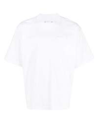 T-shirt girocollo ricamata bianca di Sacai