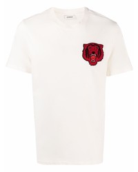 T-shirt girocollo ricamata bianca di Sandro