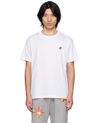 T-shirt girocollo ricamata bianca di Sky High Farm Workwear