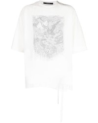 T-shirt girocollo ricamata bianca di SONGZIO