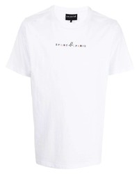 T-shirt girocollo ricamata bianca di SPORT b. by agnès b.