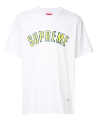 T-shirt girocollo ricamata bianca di Supreme