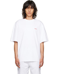 T-shirt girocollo ricamata bianca di We11done
