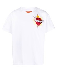 T-shirt girocollo ricamata bianca di Who Decides War