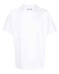 T-shirt girocollo ricamata bianca di Wooyoungmi