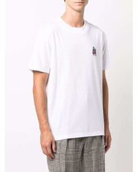 T-shirt girocollo ricamata bianca di Canali