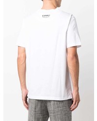 T-shirt girocollo ricamata bianca di Canali