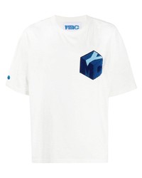 T-shirt girocollo ricamata bianca di YMC