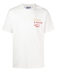 T-shirt girocollo ricamata bianca di Études