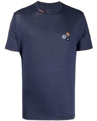 T-shirt girocollo ricamata blu scuro di Altea
