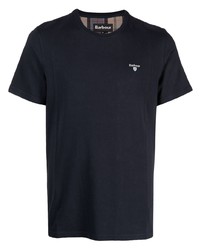 T-shirt girocollo ricamata blu scuro di Barbour