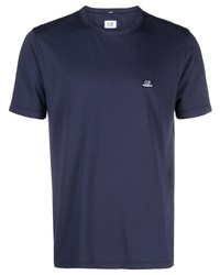 T-shirt girocollo ricamata blu scuro di C.P. Company