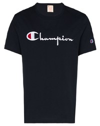 T-shirt girocollo ricamata blu scuro di Champion