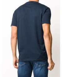 T-shirt girocollo ricamata blu scuro di DSQUARED2