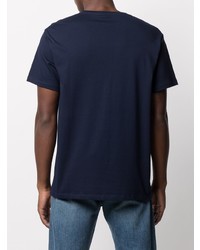T-shirt girocollo ricamata blu scuro di Loewe