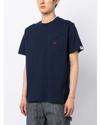 T-shirt girocollo ricamata blu scuro di Izzue