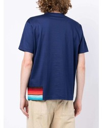 T-shirt girocollo ricamata blu scuro di Junya Watanabe MAN