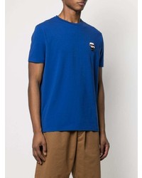 T-shirt girocollo ricamata blu scuro di Karl Lagerfeld