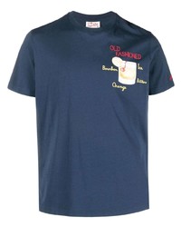 T-shirt girocollo ricamata blu scuro di MC2 Saint Barth