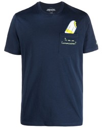 T-shirt girocollo ricamata blu scuro di MC2 Saint Barth