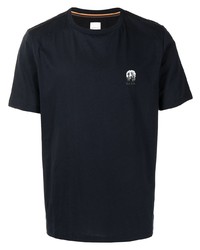 T-shirt girocollo ricamata blu scuro di Paul Smith