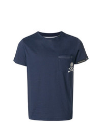 T-shirt girocollo ricamata blu scuro di Philipp Plein