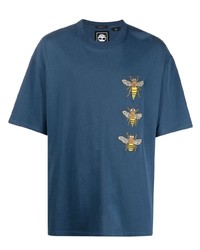 T-shirt girocollo ricamata blu scuro di Timberland
