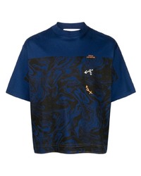 T-shirt girocollo ricamata blu scuro di Toga Virilis