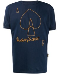 T-shirt girocollo ricamata blu scuro di Vivienne Westwood Anglomania