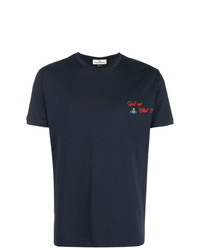 T-shirt girocollo ricamata blu scuro di Vivienne Westwood