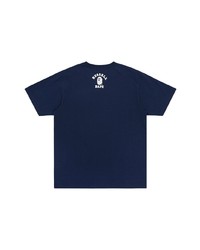T-shirt girocollo ricamata blu scuro di A Bathing Ape