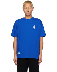 T-shirt girocollo ricamata blu di AAPE BY A BATHING APE