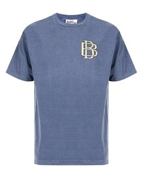 T-shirt girocollo ricamata blu di Blood Brother