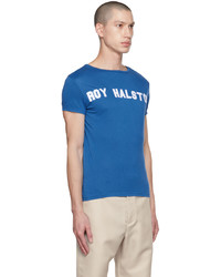 T-shirt girocollo ricamata blu di Alled-Martinez