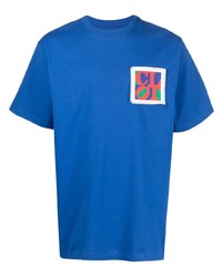 T-shirt girocollo ricamata blu di Clot