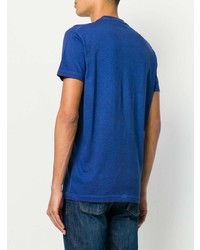 T-shirt girocollo ricamata blu di DSQUARED2