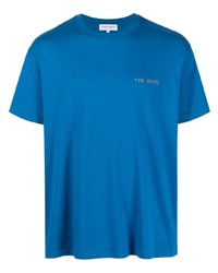 T-shirt girocollo ricamata blu di Maison Labiche